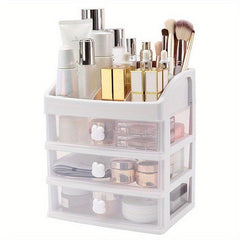 3 Drawer Plastic Makeup Organizer for Bathroom Vanity