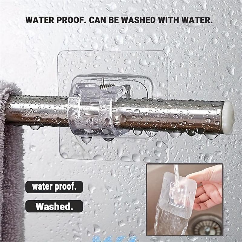 Self Adhesive Curtain Rod Brackets - No Drilling, Adjustable Hangers