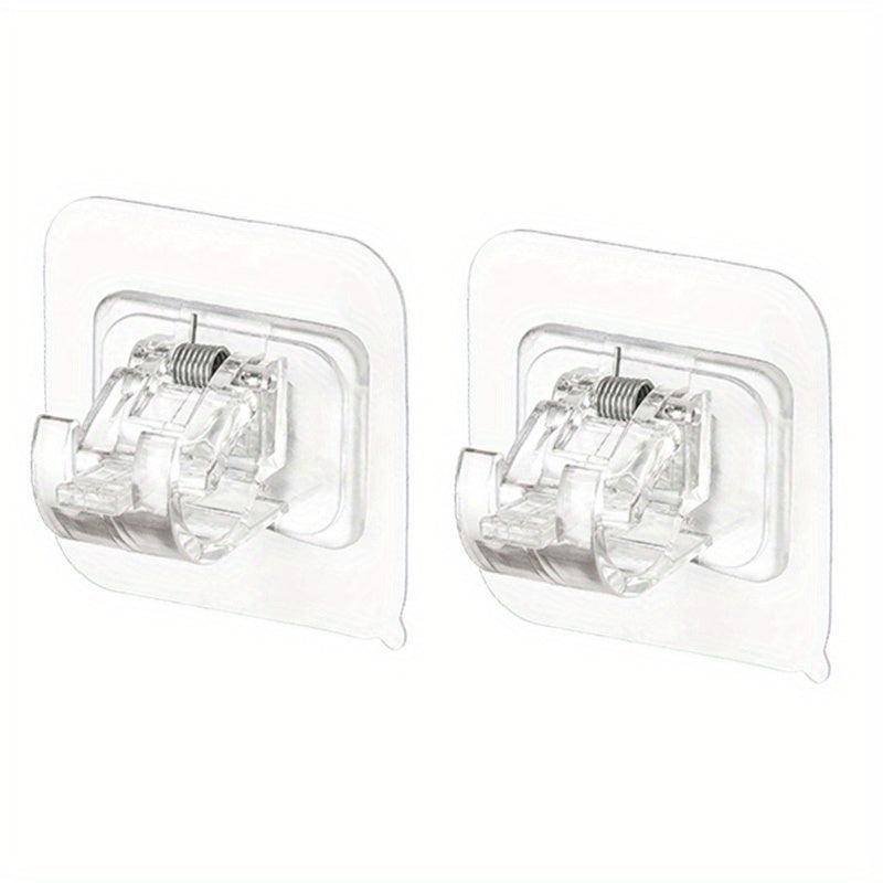 Self Adhesive Curtain Rod Brackets - No Drilling, Adjustable Hangers