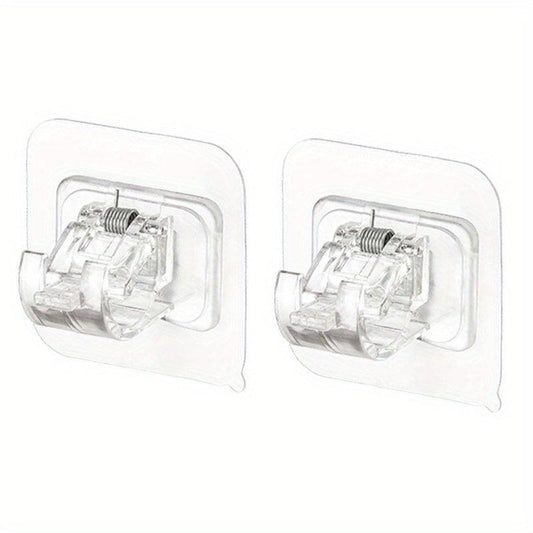 Self Adhesive Curtain Rod Brackets - No Drilling, Adjustable Hangers