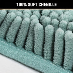 Chenille Bath Mat U-shaped & Rectangle Bath Rug Shaggy Soft Plush Carpet