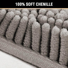 Chenille Bath Mat U-shaped & Rectangle Bath Rug Shaggy Soft Plush Carpet