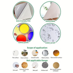Flower Pattern Toilet Lid Decal Self Adhesive Sticker Bathroom Decor
