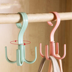 360 Rotatable Closet Hook for Bags Scarves Belts Organizer