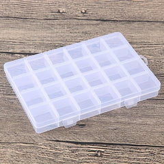 Transparent Plastic Storage Box 24 Grids Jewelry Splitter Storage Container