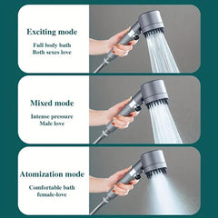 Adjustable High Pressure Shower Head 3 Modes Water Saving Filter Spray Nozzle