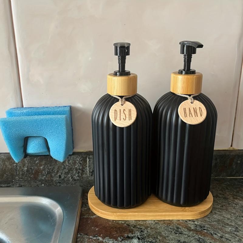 Stylish Dish Soap Dispenser Set Countertop Hands Soap and Dish Soap