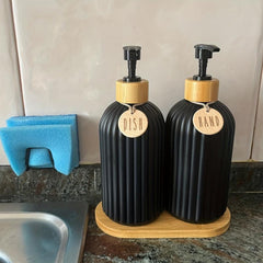 Stylish Dish Soap Dispenser Set Countertop Hands Soap and Dish Soap