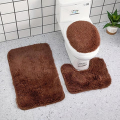 3pcs Bathroom Mat Set Soft Plush Ultra-fine Fiber Absorbent Mat