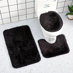 3pcs Bathroom Mat Set Soft Plush Ultra-fine Fiber Absorbent Mat