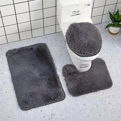 3pcs Bathroom Mat Set Soft Plush Ultra-fine Fiber Absorbent Mat