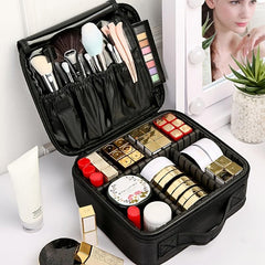 Travel Makeup Bag Double Layer Portable Cosmetic Bag Waterproof Makeup Case