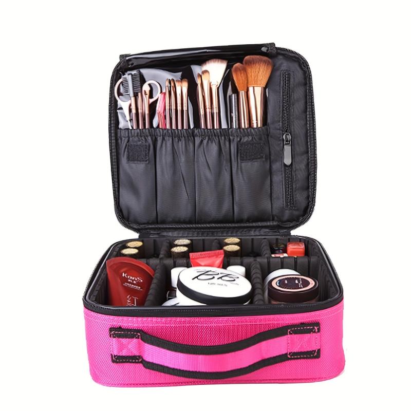 Travel Makeup Bag Double Layer Portable Cosmetic Bag Waterproof Makeup Case