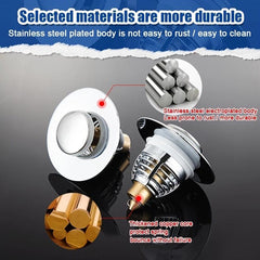 Bathroom Sink Stopper Pop Up Drain Filter Plug Copper Stopper Bathroom Tools