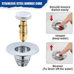 Bathroom Sink Stopper Pop Up Drain Filter Plug Copper Stopper Bathroom Tools