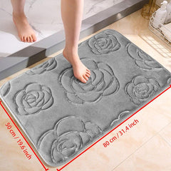 Rose Floor Mat Water Absorption Anti-skid Bathroom Doormat