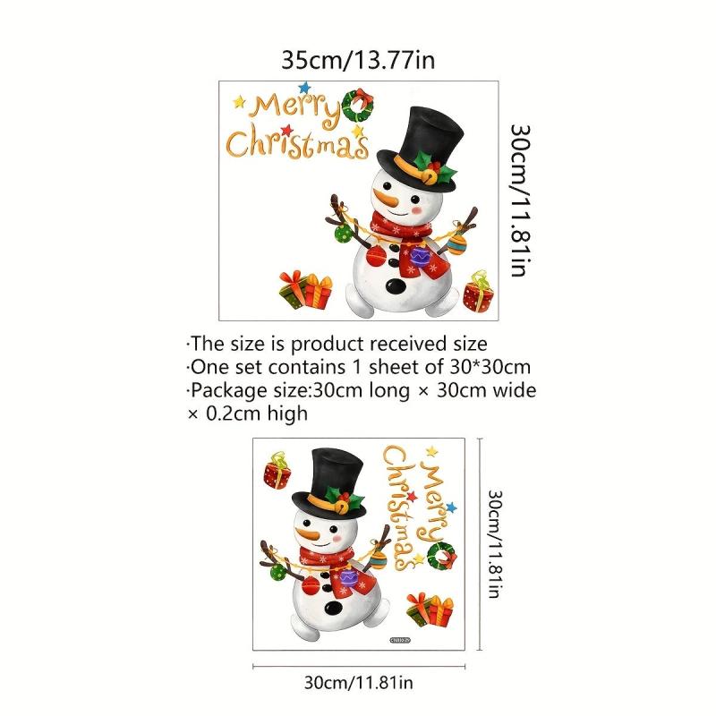 Christmas Toilet Seat Sticker Merry Christmas Snow Man Xmas Toilet Lid Set Cover