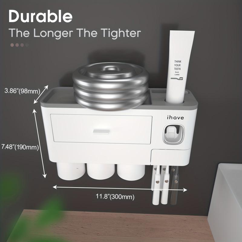 Toothbrush Holder with Gargle Cup Toothpaste Dispenser