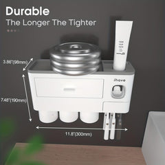Toothbrush Holder with Gargle Cup Toothpaste Dispenser