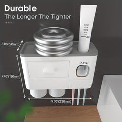 Toothbrush Holder with Gargle Cup Toothpaste Dispenser