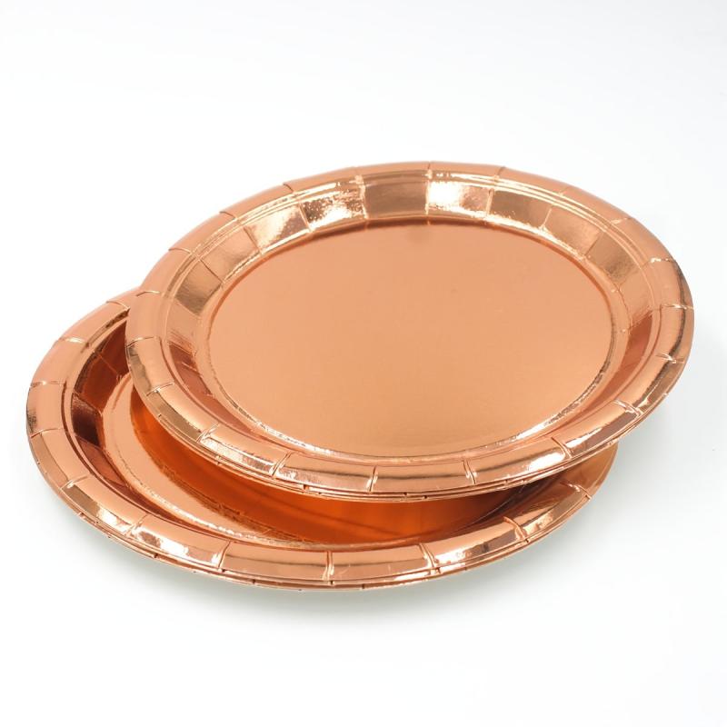 Rose Golden Party Set Disposable Tableware Set Paper Plates Paper Cups Paper