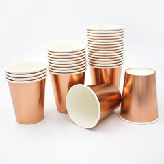 Rose Golden Party Set Disposable Tableware Set Paper Plates Paper Cups Paper