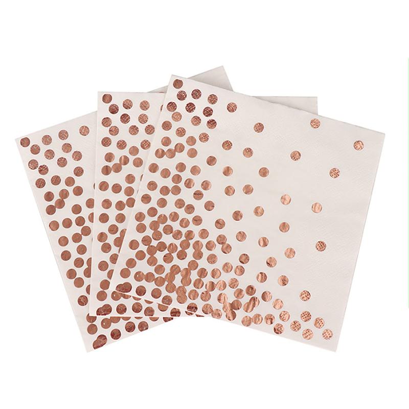 Rose Golden Party Set Disposable Tableware Set Paper Plates Paper Cups Paper