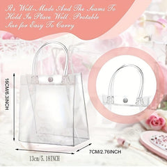 20pcs Clear PVC Gift Bags with Handles for Various Occasions