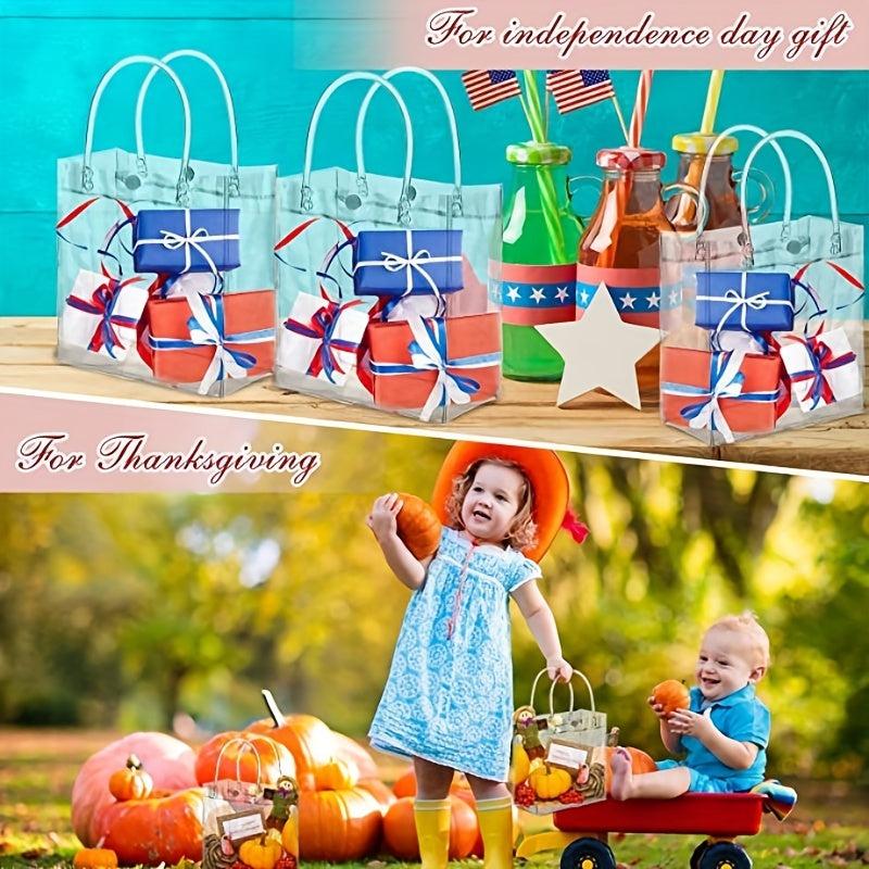 20pcs Clear PVC Gift Bags with Handles for Various Occasions