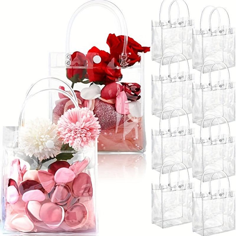 20pcs Clear PVC Gift Bags with Handles for Various Occasions