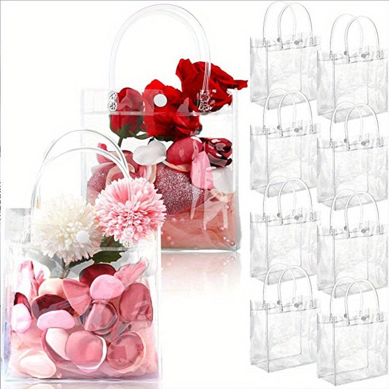 20pcs Clear PVC Gift Bags with Handles for Various Occasions