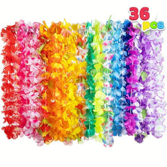 36pcs Hawaiian Necklace Decorations Summer Beach Style Party Supplies