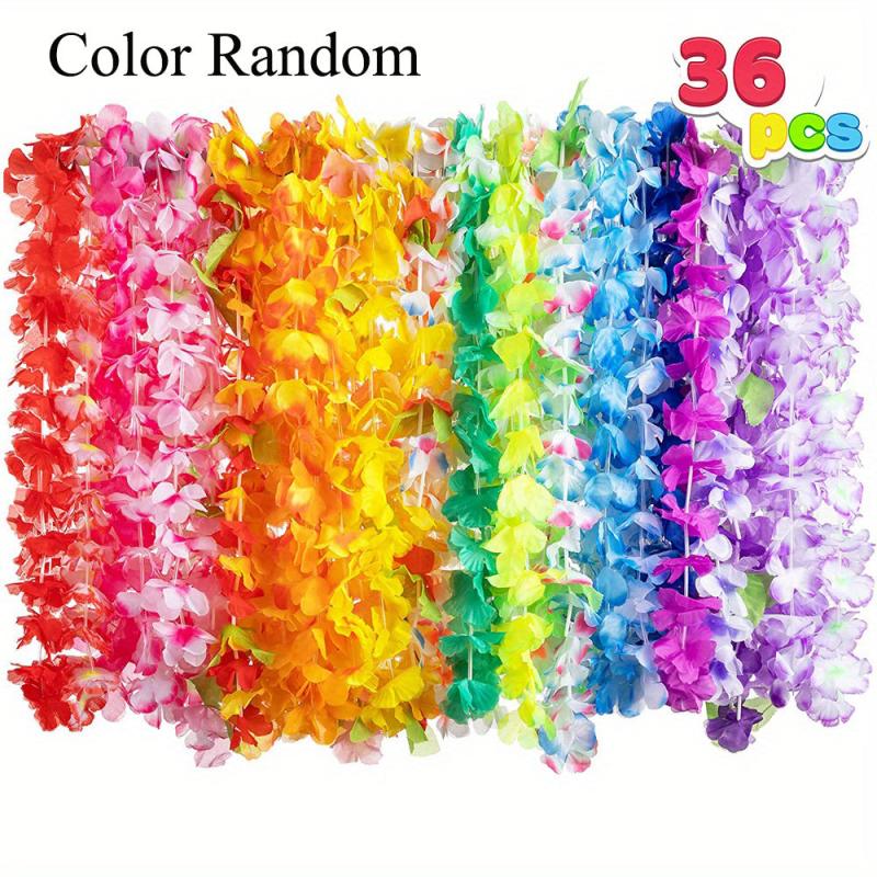 36pcs Hawaiian Necklace Decorations Summer Beach Style Party Supplies