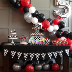 Racing Car Theme 3 Tier Cupcake Stand For 8-12 Cupcakes - Checkered Party Decor