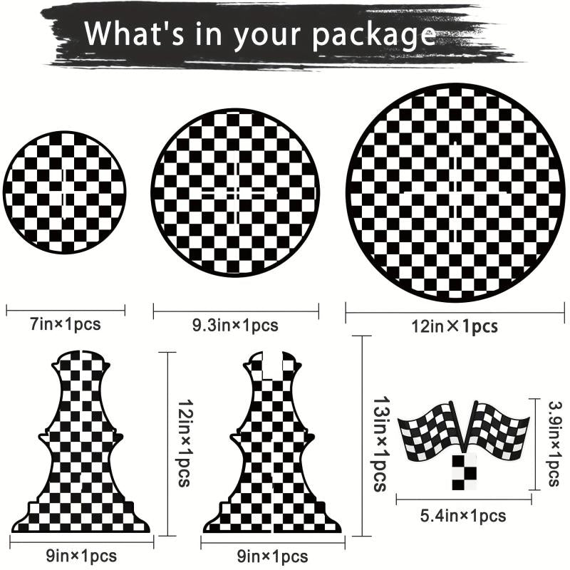 Racing Car Theme 3 Tier Cupcake Stand For 8-12 Cupcakes - Checkered Party Decor