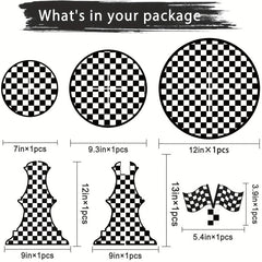Racing Car Theme 3 Tier Cupcake Stand For 8-12 Cupcakes - Checkered Party Decor