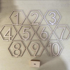 10pcs Wooden Table Number Plate 1-40 Hexagonal Hollow Number Plate