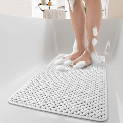 Anti Slip Shower Stall Mat with Drain Holes and Suction Cup
