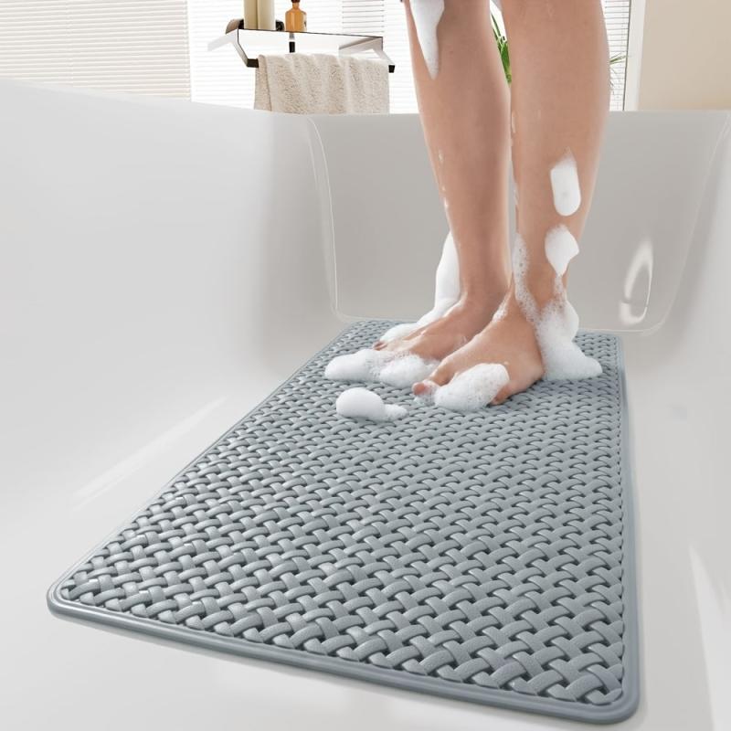 Anti Slip Shower Stall Mat with Drain Holes and Suction Cup