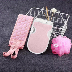 3pcs Thickened Rubbing Back Strip Bath Ball Gloves Men Women Home Essential