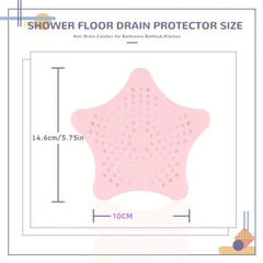2pcs Starfish Silicone Hair Catchers for Bathroom Drain Cover Filter