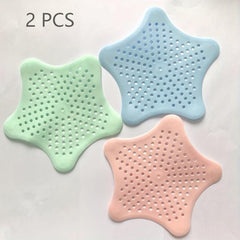 2pcs Starfish Silicone Hair Catchers for Bathroom Drain Cover Filter