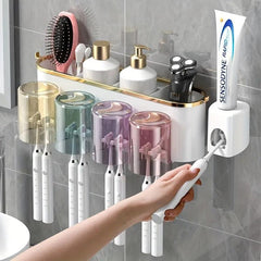 Automatic Toothpaste Dispenser With Toothbrush Holder