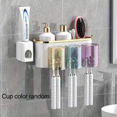Automatic Toothpaste Dispenser With Toothbrush Holder
