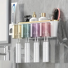 Automatic Toothpaste Dispenser With Toothbrush Holder