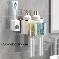 Automatic Toothpaste Dispenser With Toothbrush Holder