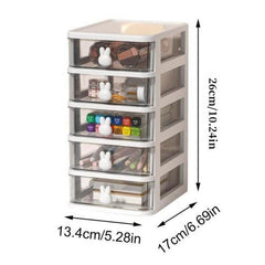 5 Layer Desktop Drawer Storage Box Transparent Office Stationery Organizer