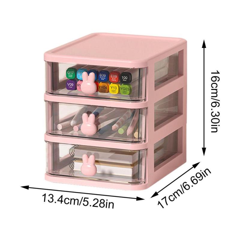 5 Layer Desktop Drawer Storage Box Transparent Office Stationery Organizer