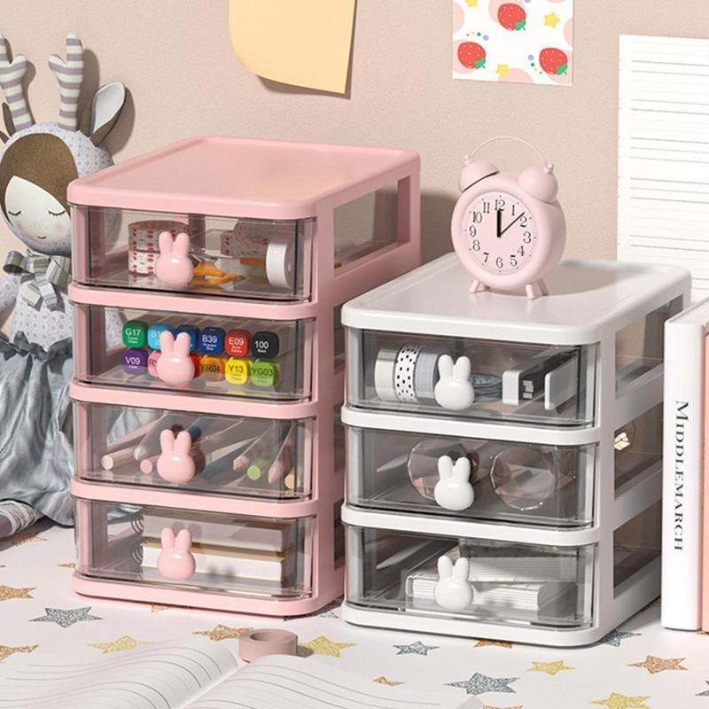 5 Layer Desktop Drawer Storage Box Transparent Office Stationery Organizer