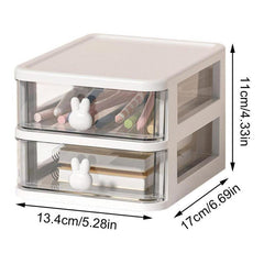 5 Layer Desktop Drawer Storage Box Transparent Office Stationery Organizer